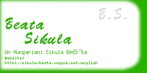 beata sikula business card
